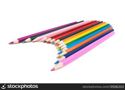 color pencils isolated on a white background