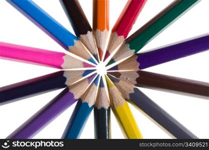 Color pencils isolated on the white