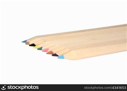 Color pencils isolated on white background