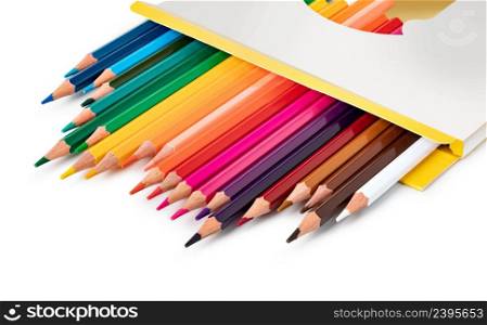 Color pencils isolated on white background. Color pencils set