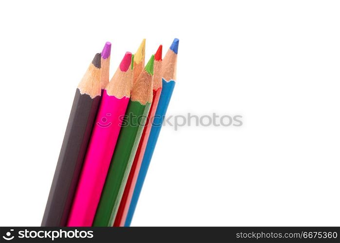 Color pencils isolated on white background.. pencils