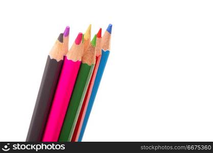 Color pencils isolated on white background.. pencils