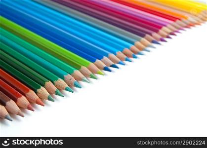 Color pencils with white background