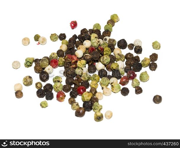 Color pepper isolated on white