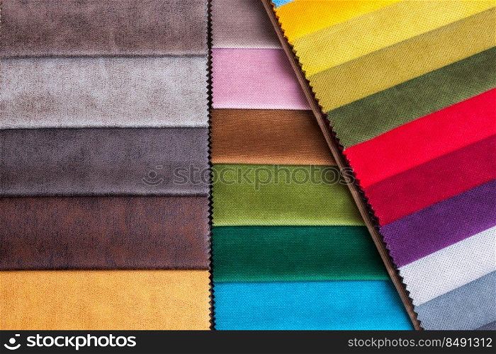 Color s&les of the upholstery fabric in the assortment. Colored tissue s&les