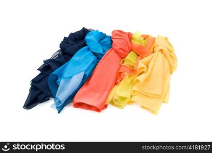 color shawls isolated on a white background