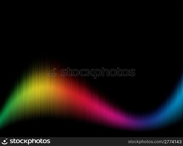 Color spectrum wavy background with black copy space.