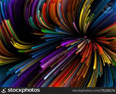 Color Spin series. Multicolor streak swirl background on the subject of color and motion
