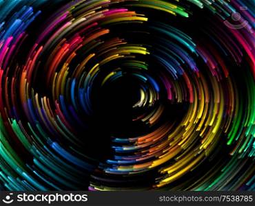 Color Spin series. Multicolor streak swirl background on the subject of color and motion
