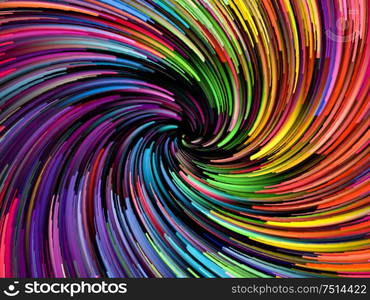 Color Spin series. Rainbow swirl background on the subject of color and motion