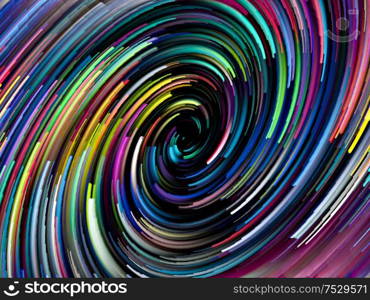 Color Spin series. Rainbow swirl background on the subject of color and motion