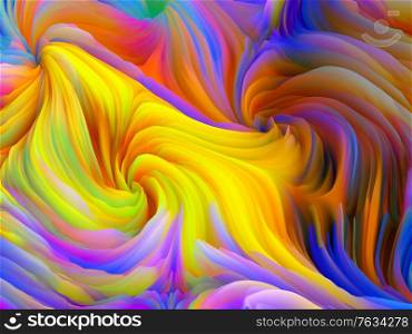 Color Storm series. 3D Illustration of colorful waves of virtual foam to serve as wallpaper or background on the subject of art and design