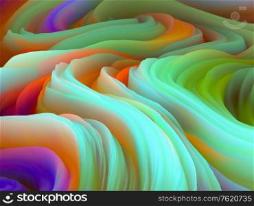 Color Storm series. 3D Rendering of motion of virtual colorful foam to serve as wallpaper or background on the subject of art and design