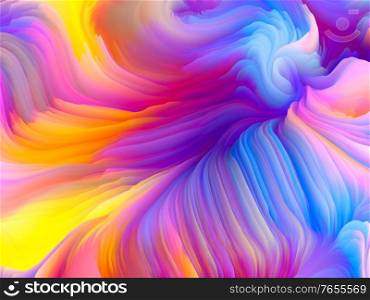 Color Storm series. 3D Rendering of motion of virtual foam to serve as wallpaper or background on the subject of art and design