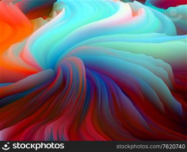 Color Storm series. 3D Rendering of vibrant swirls of virtual foam to serve as wallpaper or background on the subject of art and design
