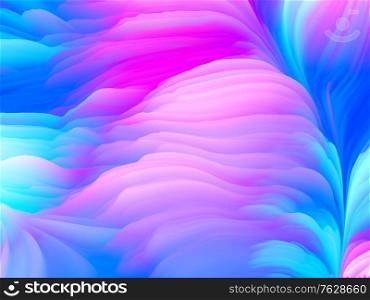 Color Storm series. 3D Rendering of vibrant swirls of virtual foam to serve as wallpaper or background on the subject of art and design