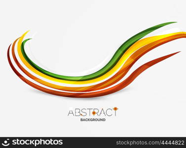 Color stripes with shiny light effects, wave line abstract background - color curve lines in motion concept and with light and shadow effects. Presentation banner and business card message design template