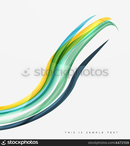 Color stripes with shiny light effects, wave line abstract background - color curve lines in motion concept and with light and shadow effects. Presentation banner and business card message design template