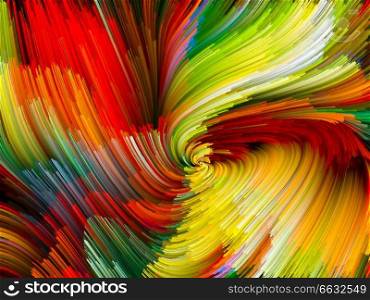 Color Swirl series. Abstract composition of pattern of swirling color strands suitable as element in projects related to creativity, imagination and art