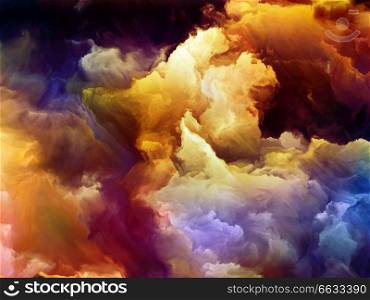 Color Texture series. Backdrop composed of digital paint and fractal clouds and suitable for use in the projects on dynamic backgrounds and dimensional backdrops
