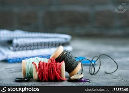 color threads on a table,stock photo