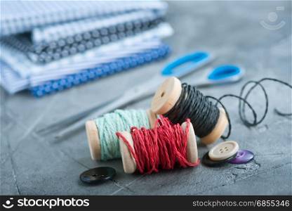color threads on a table,stock photo