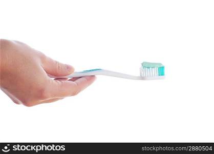 color toothbrush isolated on white background