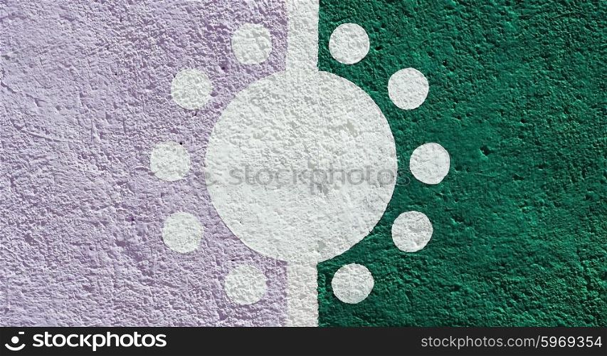 Color wall background with sun design