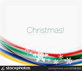 Color wave line with snowflakes, winter business background template