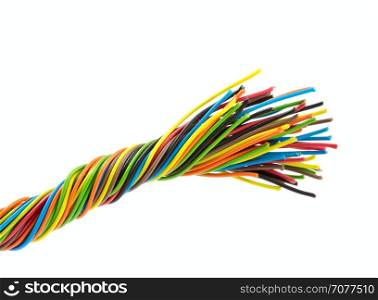 Color wires on white background