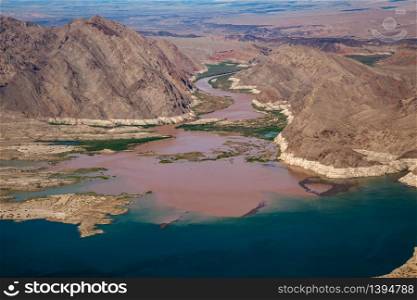 Colorado River joins Lake Mead