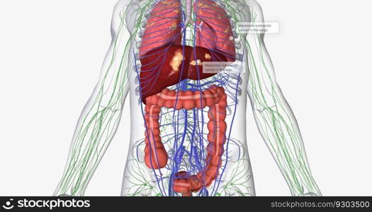 Colorectal cancer  CRC  is a common colon or rectal cancer that affects many patients over middle age. 3D rendering. Colorectal cancer  CRC  is a common colon or rectal cancer that affects many patients over middle age.