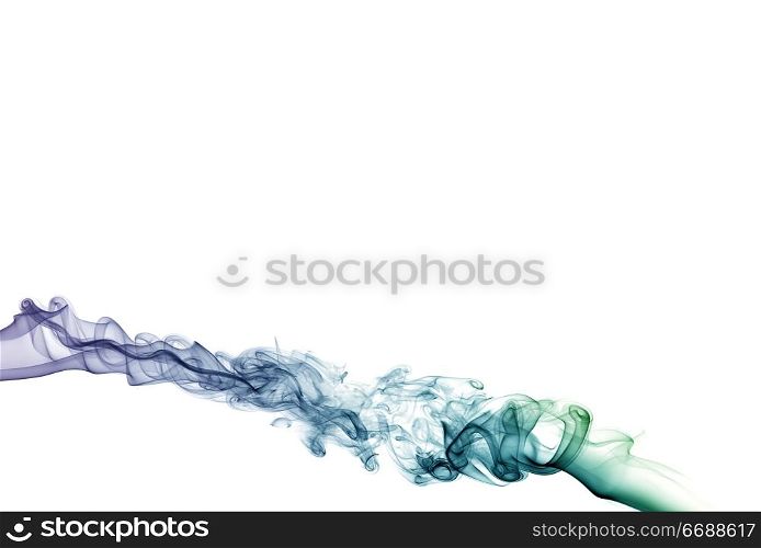 Colored abstract smoke elements on white background