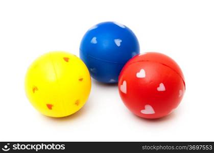 colored balls on a white background