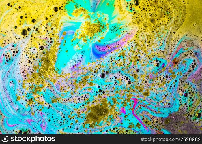 colored bath bomb surface when dissolve water