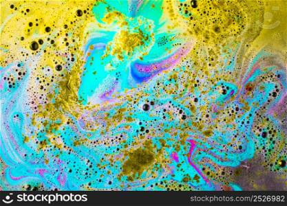 colored bath bomb surface when dissolve water