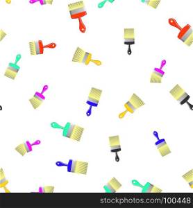 Colored Brushes Seamless Pattern on White. Paintbrush Background. Colored Brushes Seamless Pattern on White