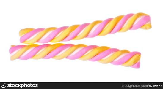 colored candy stick isolated on white background