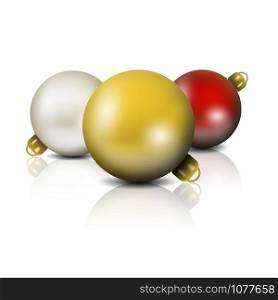 Colored Christmas ball in white background