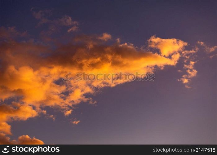 Colored clouds at sunset in Turkey