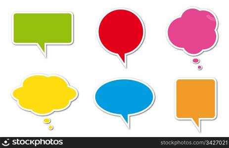 Colored comic balloons isolated on a white background