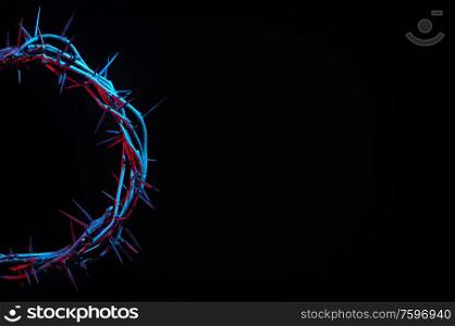 Colored Crown Of Thorns On A Black Background