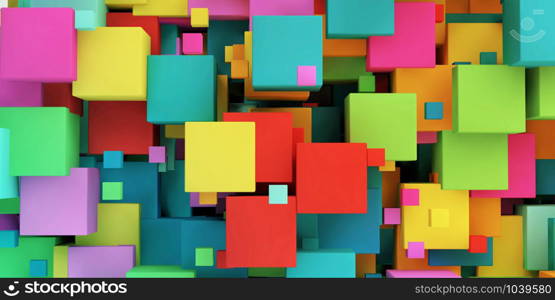 Colored Cubes Colorful Abstract Background Art. Colored Cubes Colorful Background
