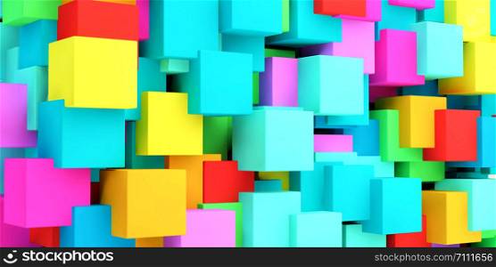 Colored Cubes Colorful Abstract Background Art. Colored Cubes Colorful Background