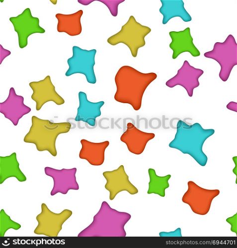 Colored Cutting Blurred Pattern. Wave Seamless Texture. Abstract Background with Paper Cut Shapes. Wave Seamless Texture