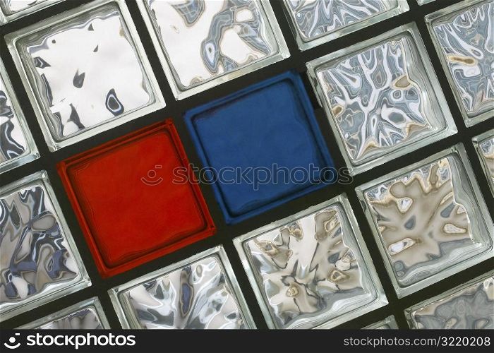 Colored Glass blocks in Wall
