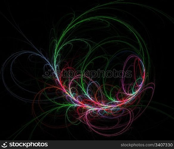 Colored loops. 3D digital generated this image