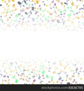 Colored Musical Notes Pattern. Colored Musical Notes Pattern on White Background
