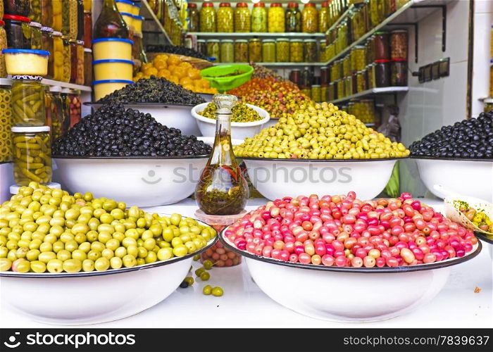 Colored Olives from Moroccan Market