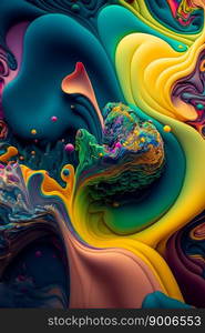 Colored paint splashes  background.  Image created with Generative AI technology 